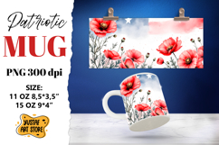 Patriotic sublimation mug wrap. Product Image 1