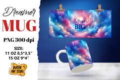 Dreamer mug. Watercolor Sky and Dream quote Product Image 1
