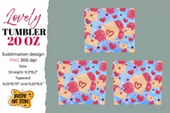 Lovely tumbler 20 oz sublimation. Flowers and envelope Product Image 2