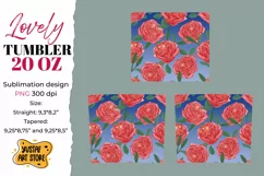 Lovely tumbler 20 oz sublimation. Rose tumbler sublimation Product Image 2