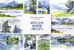 15 watercolor mountain landscapes Product Image 1