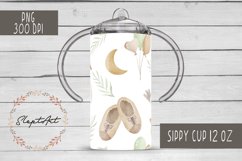 Watercolor baby shower 12 oz sippy cup design sublimation PN Product Image 1