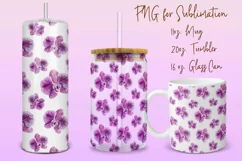 Tropical flowers tumbler, mug, libbey can sublimation png Product Image 1