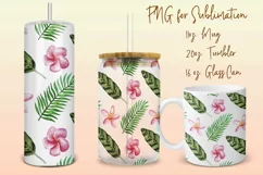 Tropical tumbler, mug, libbey glass sublimation design Product Image 1