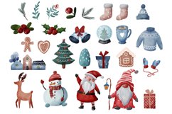Watercolor christmas clipart, Christmas elements PNG Product Image 4