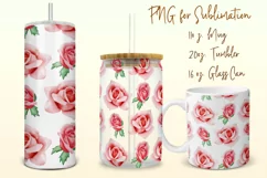 Roses tumbler, mug, libbey can sublimation png Product Image 1