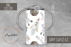Watercolor baby rocket 12 oz sippy cup design sublimation Product Image 1