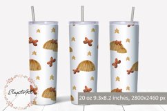 Watercolor baby cow 20 oz skinny tumbler design PNG Product Image 1