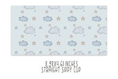 Watercolor sky 20 oz skinny tumbler PNG, Tumbler wrap Product Image 2