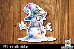 Christmas Snowman Sticker PNG Product Image 1