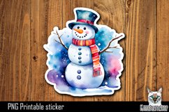 Christmas Snowman Sticker PNG Product Image 1