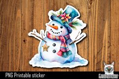 Christmas Snowman Sticker PNG Product Image 1