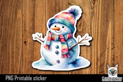 Christmas Snowman Sticker PNG Product Image 1
