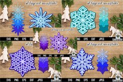 Multilayered snowflake svg bundle. Premium svg cut files. Product Image 1