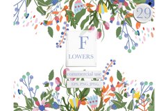 Flower wreath clipart,Floral clipart,Digital bouquet clipart Product Image 1