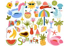 Summer clipart, Tropical clipart, Beach cocktails svg,Floral Product Image 2