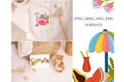Summer clipart, Tropical clipart, Beach cocktails svg,Floral Product Image 3