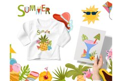 Summer clipart, Tropical clipart, Beach cocktails svg,Floral Product Image 5