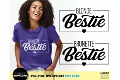 blonde and brunette | besties heart svg | besties shirts Product Image 2