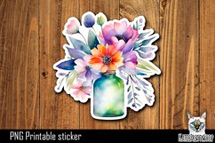 Bouquet of flowers in a bottle Sticker PNG Product Image 1