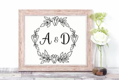 Floral Wreath Svg. Hearts and Leaves Frame Png Clipart. Product Image 3