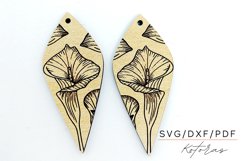 Flower Engraved Earrings Digital Download Product Image 3