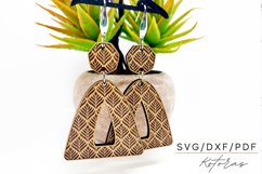 Abstract Engraved Earrings Digital Download Product Image 1