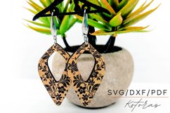 Flower Engraved Earrings Digital Download Product Image 1