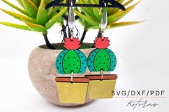 Cactus Engraved Earrings Digital Download Product Image 1