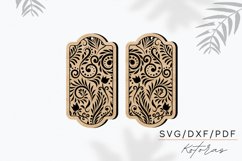 Flower pattern Abstract Engraved Earrings Digital Download Product Image 4