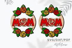 Mom Flower Engraved Earrings Digital Download Product Image 1