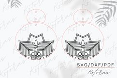 Flower Mandala Engraved Earrings Digital Download Product Image 4
