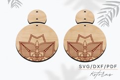 Flower Mandala Engraved Earrings Digital Download Product Image 3
