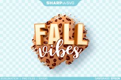 Fall vibes sublimation PNG | Leopard Print Pattern PNG Product Image 1