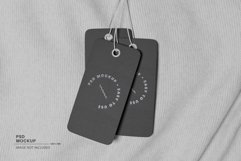 realistic black label tag logo mockup psd Product Image 1