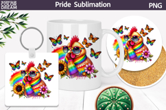 Rainbow Chicken Sunflowers Clipart | Pride Sublimation Product Image 1