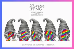 Pride Gnome Clipart, 11 PNG Hand Drawn Clipart Product Image 1
