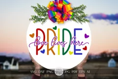 Pride SVG Love Lives Here SVG Gay Pride Door Hanger SVG Product Image 1