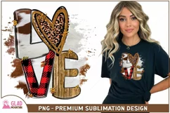 Love Letters png, Cow Hide, Buffalo Plaid Valentine's Day Product Image 2