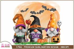 Cute Halloween Gnomes png, Halloween watercolor Gnomes png Product Image 2