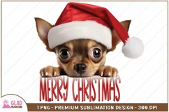 Merry Christmas Chihuahua png, Christmas Peeking Chihuahua Product Image 2