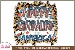4th of July leopard print Happy Birthday America sublimation Product Image 2