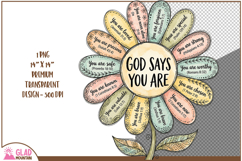 God says you are loved, strong, chosen, precious pastel png Product Image 1