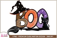 Boo Halloween Kitty pumpkin sublimation design, Boo png Product Image 3