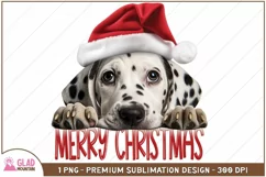 Merry Christmas Dalmatian png, Christmas Peeking Dalmatian Product Image 2