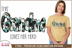 This Grandma Loves Her Herd png, Grandma design, cowhide Product Image 3