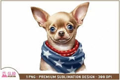 4th of July Chihuahua sublimation, Patriotic Chihuahua png Product Image 1