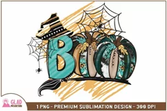 Boo Halloween sublimation png, Halloween pumpkin png Product Image 2