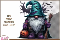 Halloween Gnome with trick or treat pumpkin png, Gnome png Product Image 1