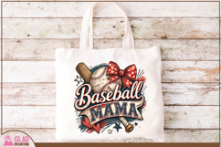 Retro Baseball Mama, Cute retro Baseball Mama with bow Product Image 4